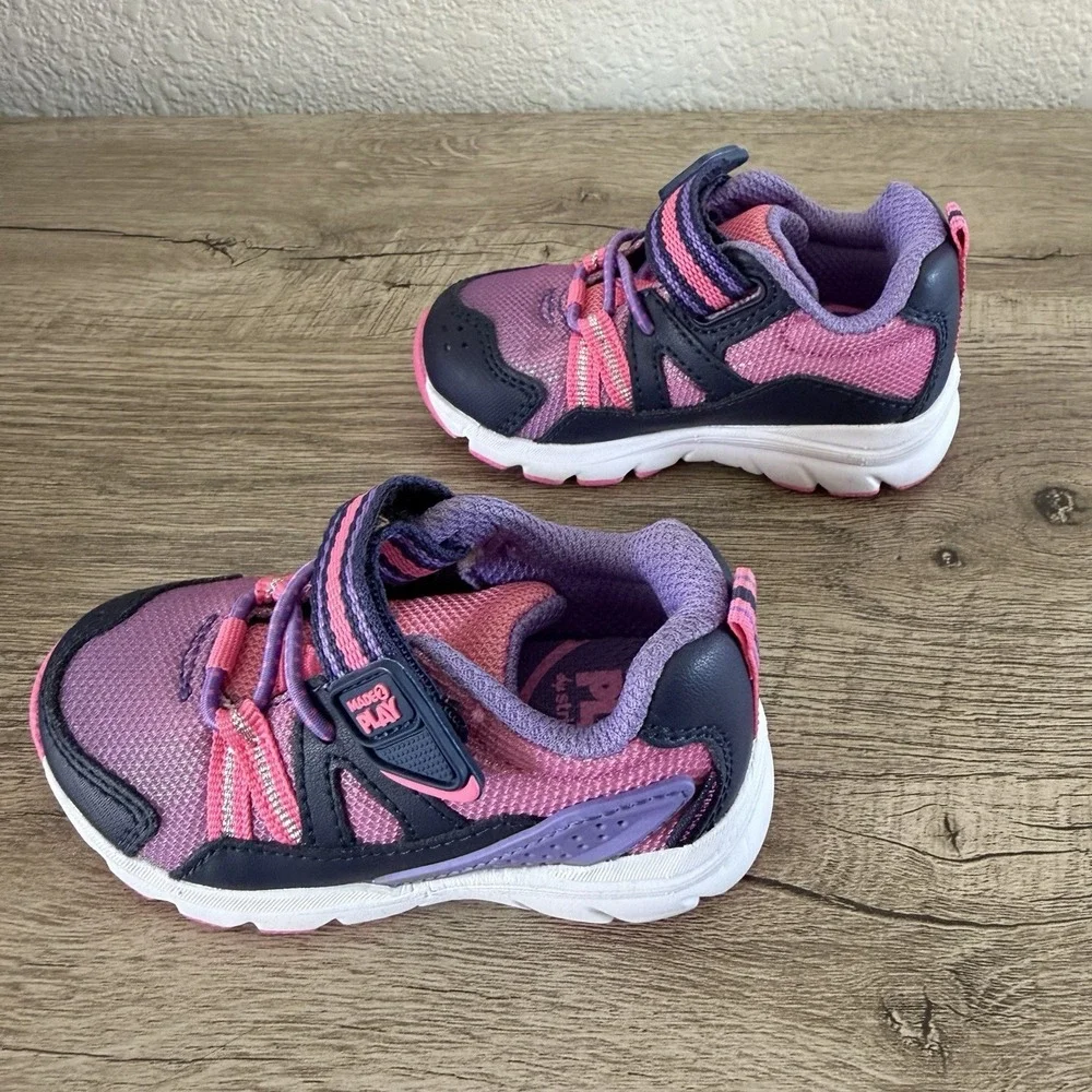 Stride Rite Girls M2P Journey Player Pink Purple Sneaker Shoes Toddler Size 4.5M